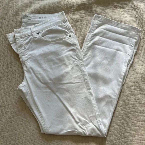 Fidelity Denim Mens Jeans 50-11 Straight Leg White Pants - Picture 1 of 4